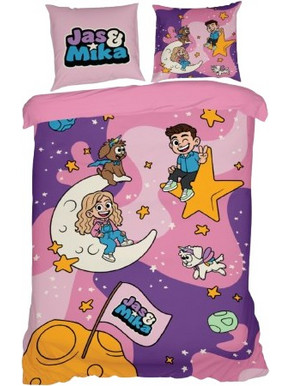 FIRSTGRADE - Jas&Mika Bedsheet Pink - 140 x 200 cm (26-JM-BEDSHEET-PINK) - Baby and Children