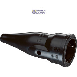 SCHUKO rubber connector, black, 3 x 1.5 mm wiring space