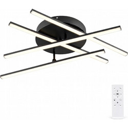 VenCore Gridline Black 7741-20019 - Μοντέρνο Φωτιστικό Οροφής Πλαφονιέρα LED 60W Μαύρο Αλουμίνιο με Ρυθμιζόμενο CCT Λευκό - Ημέρ