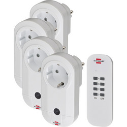 Σετ Πρίζες Brennenstuhl Comfort-Line με Τηλεχειριστήριο 4τμχ White 1507050