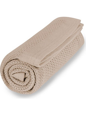 Vinter & Bloom - Filt Soft Grid Blanket ECO - Golden Sand