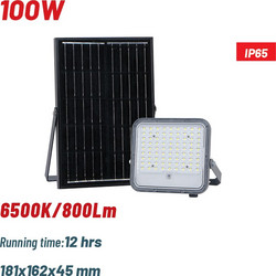 Bormann BLF2250 Στεγανός Ηλιακός Προβολέας LED 100W Ψυχρό Λευκό 6500K με Φωτοκύτταρο IP65 *
