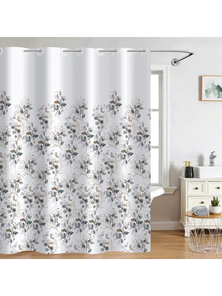 Κουρτίνα Μπάνιου Arbelle White-Green Nima 180Πx200Υ 180x200cm Πολυέστερ