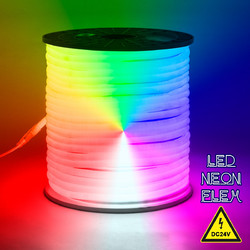 GLOBOSTAR(R) NEOTUBE 70588 Ταινία Neon Flex LED 18W/m 900lm/m 360 DC 24V Αδιάβροχο IP65 60 x SMD5050 Chip/m Πολύχρωμο RGB Dimmable - Sanan SMD Chip - Μ100 x Π1.7 x Υ1.7cm