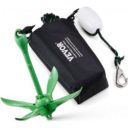 VEVOR Kayak Anchor Kit, 3,5 lb Paddle Board Anchor Kit με 26,2 ft/8 m σχοινί και σημαδούρα, πτυσσόμενη μικρή άγκυρα σκάφους με τσάντα αποθήκευσης και άγκιστρο, αξεσουάρ καγιάκ για καγιάκ, μικρά σκάφη,