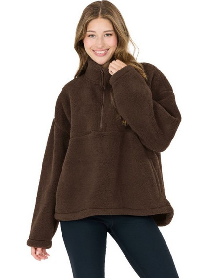 ATHLECIA Norika Γυναικεία Μακρυμάνικη Μπλούζα Polar Fleece - CHOCOLATE TORTE, Μέγεθος Μ, Χρώμα Chocolate