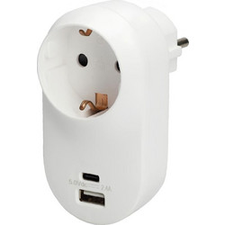 Μονόπριζο GSC με Θύρες USB A & USB C Λευκό