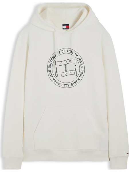 Tommy Hilfiger Graphic Terry Drawstring Regular Fit Ανδρικό Φούτερ με Κουκούλα Λευκό DM0DM23579-YBH