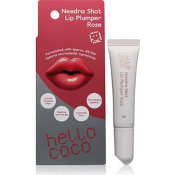 hello coco Needra Shot Lip Plumper λιπ γκλος για αύξηση του αποτελέσματος απόχρωση Rose 8g