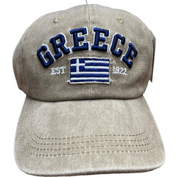 Greece καπέλο Jockey βαμβακερό πετροπλυμμένο ΜΠΕΖ