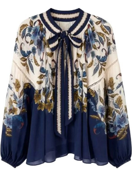 FARM RIO LONG SLEEVE ΜΠΛΟΥΖΑ 366772-26051-GOLDEN NATURE NAVY BLUE