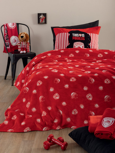 Palamaiki Κουβέρτα Fleece Μονή 160x220 OLYMPIACOS BL