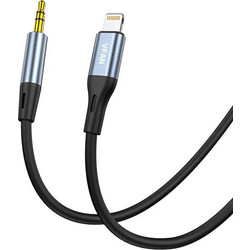 Vipfan Cable VFAN L05 Lightning to mini jack 3.5mm AUX, 1m (gray)