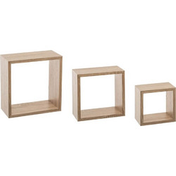 ΡΑΦΙΈΡΕΣ/ΡΆΦΙΑ ΤΟΊΧΟΥ WALL SHELF CUBE OAK NAT S X3 138956C