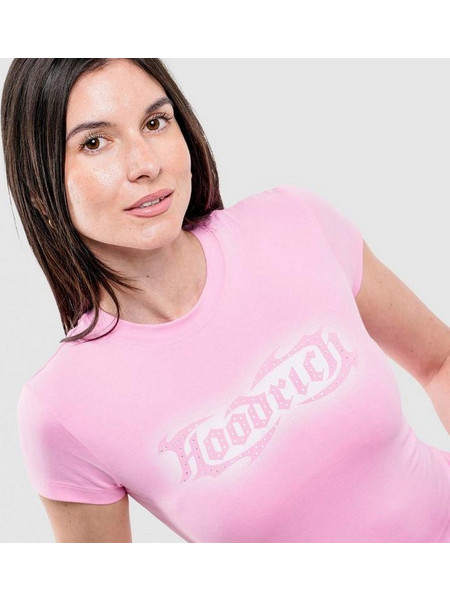 Hoodrich Luz Capped Fitted Γυναικείο T-Shirt HW02260051 Bergonia Pink / Silver Rhinestone