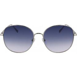 Longchamp LO118S 729 Γυναικεία Γυαλιά Ηλίου Στρογγυλά Μεταλλικά Ασημί με Μπλε Polarized Φακό