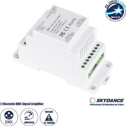 GLOBOSTAR(R) 73137 SKYDANCE DA NEXUS DIN Rail Splitter / Ενισχυτής Σήματος DMX 2CH DC 12-36V IP20 - DMX512 + Optical Isolation - M11xΠ4.8xΥ6.7cm