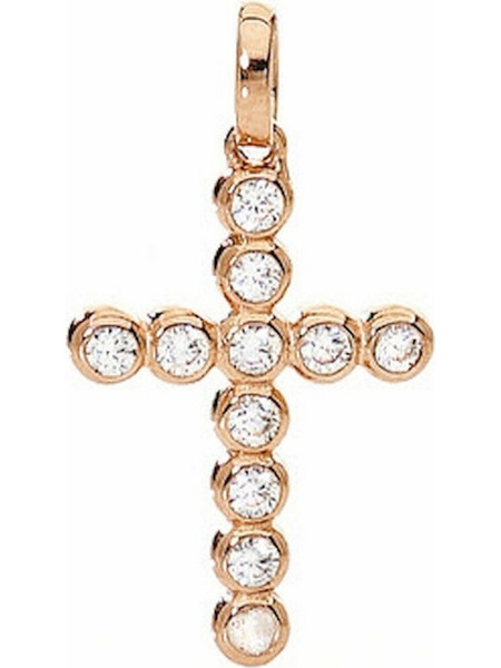 Γυναικεία Κολιέ Amen CROCE PICCOLA ARGENTO IP ORO ROSA E ZIRCONI