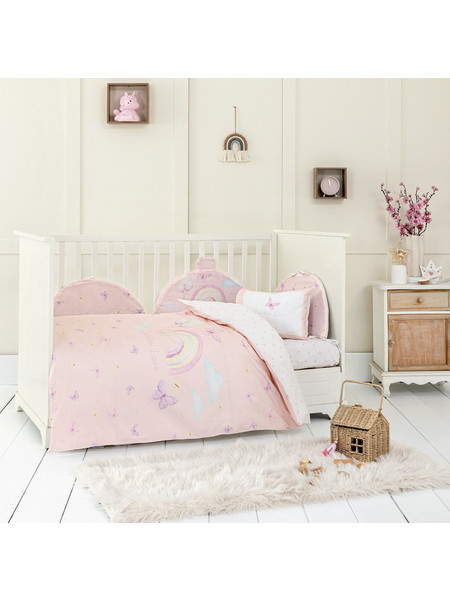 Κουβερλί Κούνιας 100x140 Nima Rainbow Love Pink