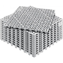 VEVOR Interlocking Drainage Floor Mat 30.5 x 30.5 cm PVC Non-Slip Floor Tiles 12 Pack Black / 50 PCS