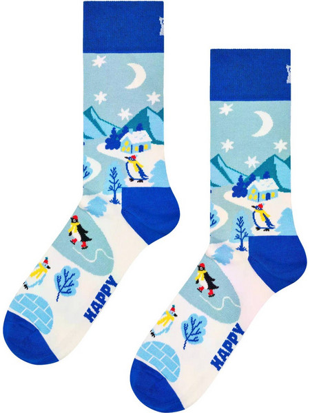 Happy Socks Penguin Village Ανδρικές Κάλτσες Σιέλ