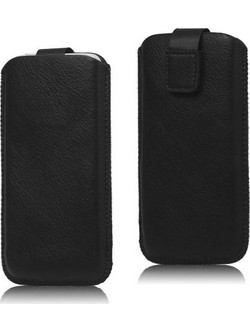Universal Δερμάτινη Θήκη Πουγκί για iphone 5 και Μικρότερα Κινητά - Μαύρο
