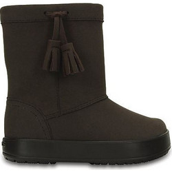 Crocs Lodge Point Espresso Παιδικά Μποτάκια Σοκολατί Suede 203751-206