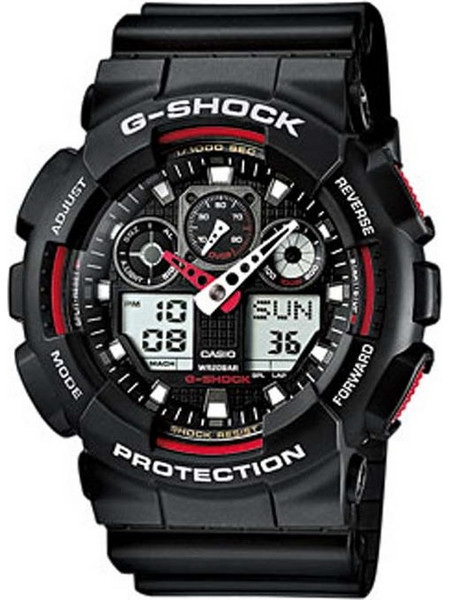 Casio G-Shock Ανδρικό Ρολόι Χρονογράφος με Μαύρο Καουτσούκ Λουράκι GA-100-1A4ER