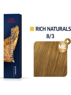 Wella Koleston Perfect Me+ Rich Naturals 8/3 Ξανθό Ανοιχτό Χρυσό Μόνιμη Βαφή Μαλλιών 60ml