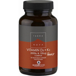 TerraNova Vitamin D3 & K2 2000iu & 100μg Complex 50 Κάψουλες
