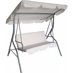 Lounge-Tek Lounge Τριθέσια Κούνια Μεταλλική Λευκή 5158 G
