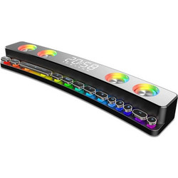 Soaiy SH39 Ασύρματα Ηχεία Υπολογιστή 2.0 6W με Bluetooth & RGB Φωτισμό Black Silver