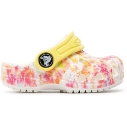Crocs Classic Tie Dye Graphic Παιδικά Παπούτσια Θαλάσσης για Κορίτσι Λευκά Πολύχρωμα 206994-83B