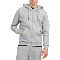 Jack & Jones Ανδρική Ζακέτα Φούτερ με Κουκούλα και Φερμουάρ Γκρι 12249342