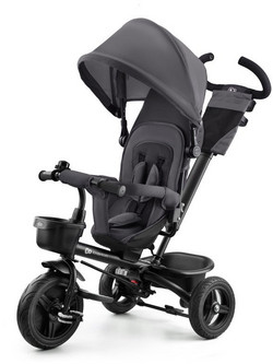 Kinderkraft Aveo Τρίκυκλο Ποδήλατο Αναδιπλούμενο με Σκίαστρο & Χειρολαβή για 9+ Μηνών Malachite Grey