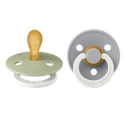 BIBS Colour Symmetrical Ορθοδοντικές Πιπίλες Καουτσούκ Νυκτός 0m+ Sage Cloud Glow 2τμχ