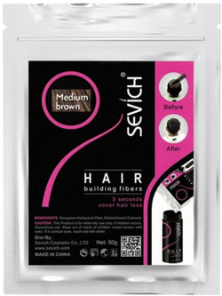 Sevich Hair Building Medium Brown Κάλυψη Αραίωσης Μαλλιών Νανοΐνες 50gr
