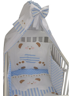 Bebe Stars Cupcake Stripes Bear Σετ Κούνιας Ciel 4τμχ