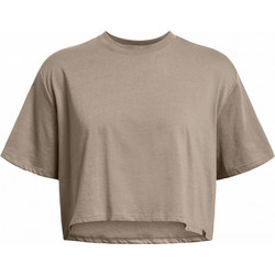 Under Armour Campus Boxy SS Γυναικείο Αθλητικό Crop Top Μπεζ 1383644-200