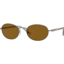 Persol PO1018S 51333 Ανδρικά Γυαλιά Ηλίου Στρογγυλά Μεταλλικά Ασημί με Καφέ Polarized Φακό