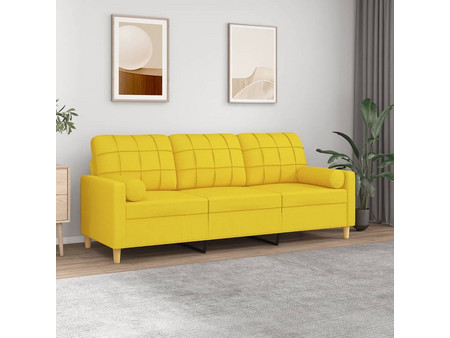 vidaXL Τριθέσιος Καναπές Κίτρινος 198x77x80cm 3200795