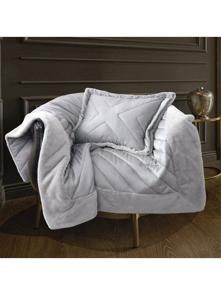 Guy Laroche Ριχτάρι Πολυθρόνας 120x170 Utopia Silver με Μαξιλαροθήκη