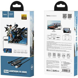 Hoco Καλώδιο HDMI 1.3 HDMI Male to Lightning male 2m Black
