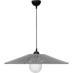 Heronia Lighting Κρεμαστό Φωτιστικό Οροφής με Σχοινί Μονόφωτο E27 Γκρι Φ60cm 31-1372