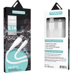 Treqa CA-8712 USB-A to Lightning Cable 1.5m White 6948749200517