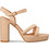 Envie Shoes Γυναικεία Πέδιλα Δερμάτινα Nude με Χοντρό Πολύ Ψηλό Τακούνι και Φιάπα E15-19147-36