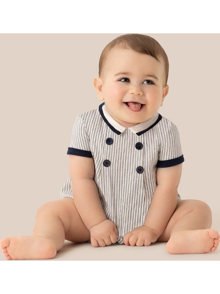 Prenatal Φορμάκι Κοντομάνικo για Αγόρι Λευκό Navy Μπλε 1405470