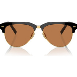 Miu Miu MU09ZS 1AB2Z1 Ανδρικά Γυαλιά Ηλίου Aviator Μεταλλικά Μαύρο Χρυσό με Καφέ Polarized Φακό
