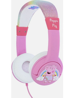OTL Peppa Rainbow ACC-0612 Ασύρματα Bluetooth Παιδικά Ακουστικά On Ear Ροζ Λευκά