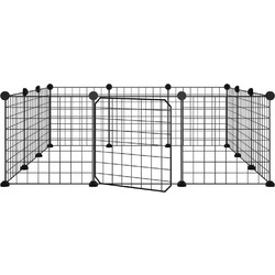 vidaXL Περίφραξη Τρωκτικών με 12 Πάνελ Μαύρη 35x35cm 171623